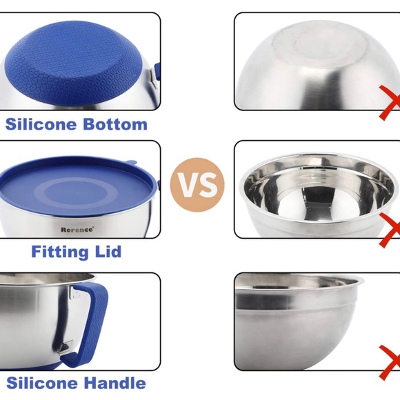Mixing bowls pour spout with lid and silicone handle - Picture 4 of 5